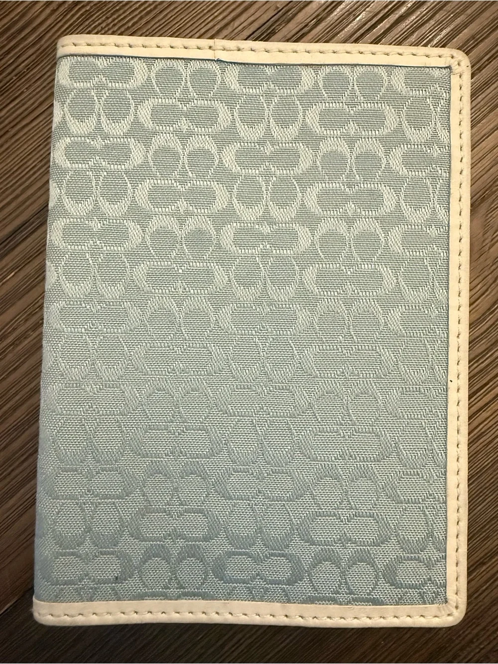 Coach Light Blue and Cream Signature Crossbody